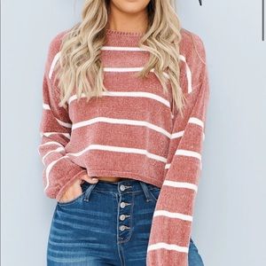 Cropped Striped Sweater